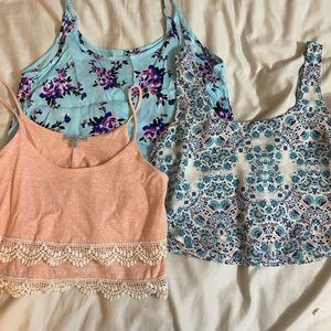 3 crop top tanks from Charlotte Russe